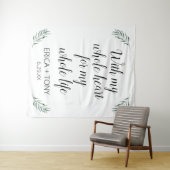 Mit meinem ganzen Herzen Hochzeitsgrün Personalisi Wandteppich (Beispiel (Horizontal))