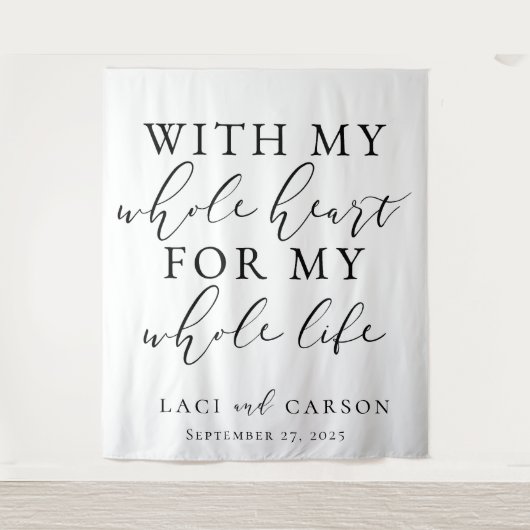 Mit meinem gesamten Herz-Hochzeitsband Wandteppich (Vorderseite)
