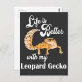 Mit meinem Leopard Gecko ist das Leben besser Postkarte (Vorne/Hinten)