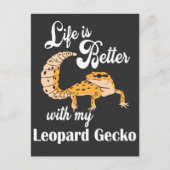 Mit meinem Leopard Gecko ist das Leben besser Postkarte (Vorderseite)