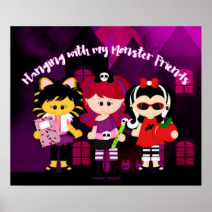 Mit meinem Monster Friends Halloween Poster