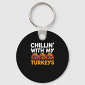 Mit meinem Shirt in der Truthahn kühlen Männer Schlüsselanhänger (Vorderseite)