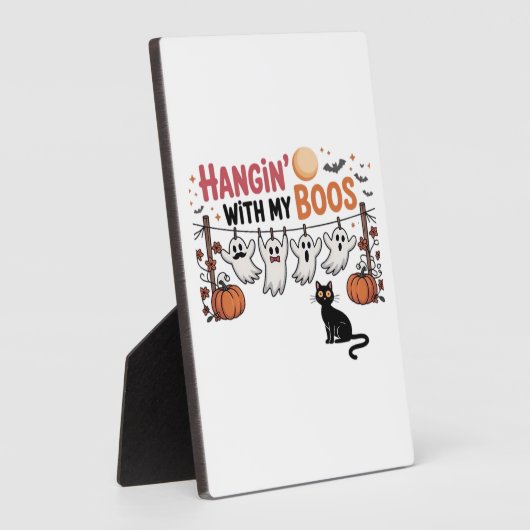 Mit meinen Boos Ghost hängend, schwarze Katze halt Fotoplatte (Seite)