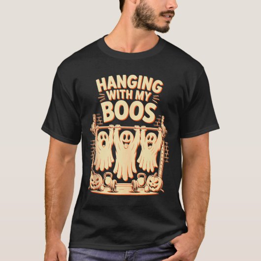 Mit meinen Boos lustiger Halloween-Geist-Workout T-Shirt (Vorderseite)