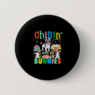 Mit meinen Bunnies Ostertag Bunnies Französischer  Button
