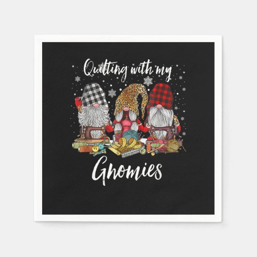 Mit meinen Gnomen den Weihnachtsfeiertag beenden Serviette (Vorderseite)