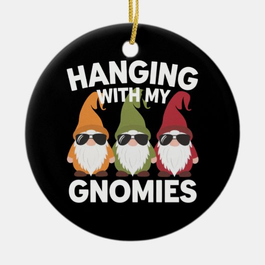 Mit meinen Gnomen-Garten-Genom Keramik Ornament (Vorne)