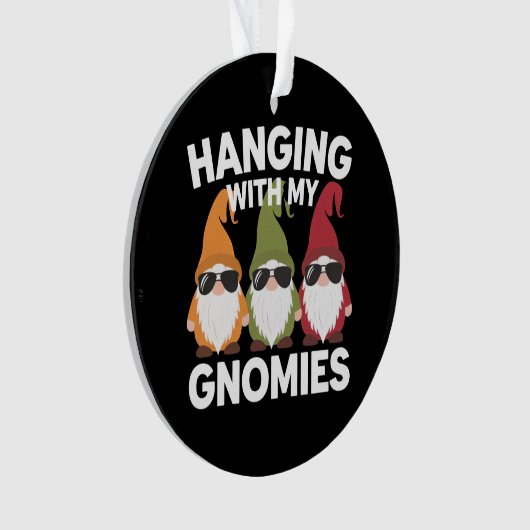 Mit meinen Gnomen-Garten-Genom Ornament (Vorderseite)