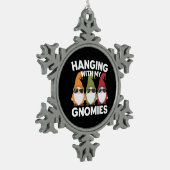 Mit meinen Gnomen-Garten-Genom Schneeflocken Zinn-Ornament (Links)