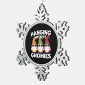 Mit meinen Gnomen-Garten-Genom Schneeflocken Zinn-Ornament (Rechts)