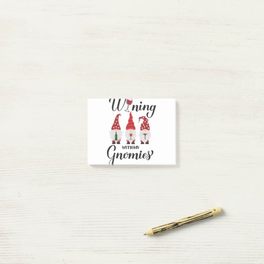 Mit meinen Gnomen gewinnen. Trinken von Gnomen. Fu Post-it Klebezettel (Auf Schreibtisch)