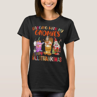Mit meinen Gnomen Happy Hallothanksmas Gnome T-Shirt