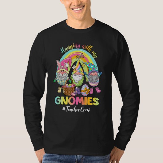 Mit meinen Gnomen Lehrer Crew Ostereier Hu T-Shirt (Vorderseite)