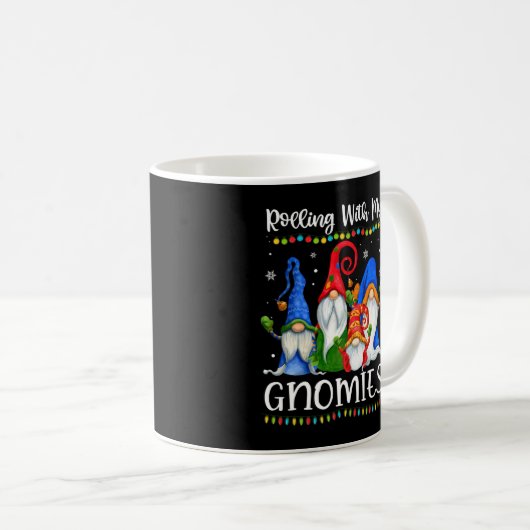 Mit meinen Gnomen lustige Gnome Xmas Lichter Bo Kaffeetasse (VorderseiteRechts)