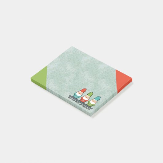 Mit meinen Gnomen Post-it Klebezettel (angewinkelt)