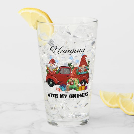 Mit meinen Gnomen umgehen - Niedliche Weihnachten Glas (Vorderseite Ice)