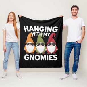 Mit meinen Gnomern aufhängen Lustiger Gartengnom Fleecedecke