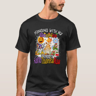 Mit meinen Gnomies abhängen Frohes Hallothanksmas T-Shirt