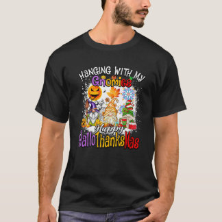 Mit meinen Gnomies abhängen Frohes Hallothanksmas T-Shirt