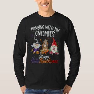 Mit meinen Gnomies abhängen Frohes Hallothanksmas  T-Shirt