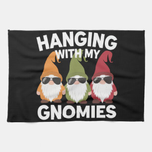 Mit meinen Gnomies aufhängen Lustiger Gartenzwerg Geschirrtuch