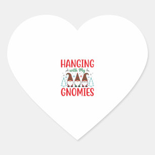 Mit meinen Gnomies Weihnachts-Gnom hängen Herz-Aufkleber