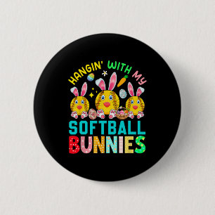 Mit meinen Häschen hängen Ostertag Kostüm Softll Button