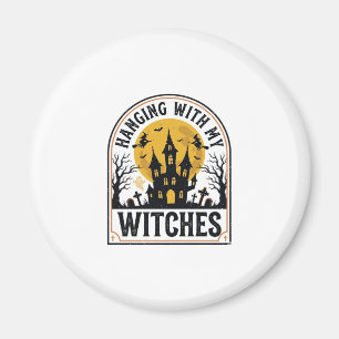 Mit meinen Hexen abhängen Vintage-Halloween-Design Magnet