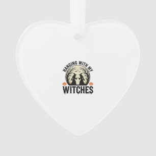 Mit meinen Hexen abhängen Vintage-Halloween-Design Ornament