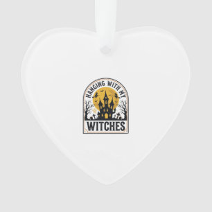 Mit meinen Hexen abhängen Vintage Halloween Design Ornament