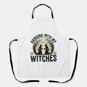 Mit meinen Hexen abhängen Vintage-Halloween-Design Schürze