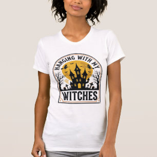 Mit meinen Hexen abhängen Vintage Halloween Design T-Shirt