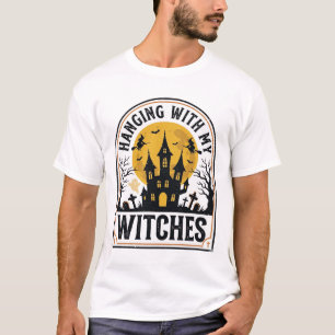 Mit meinen Hexen abhängen Vintage Halloween Design T-Shirt