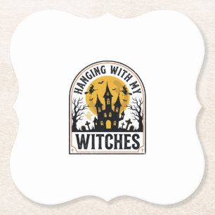 Mit meinen Hexen abhängen Vintage Halloween Design Untersetzer