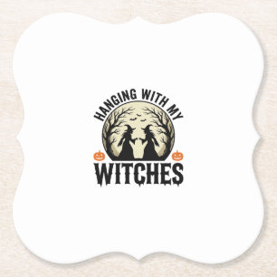 Mit meinen Hexen abhängen Vintage Halloween-Design Untersetzer