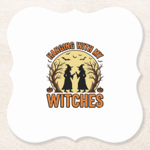 Mit meinen Hexen abhängen Vintage Halloween Design Untersetzer