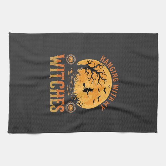 Mit meinen Hexen Halloween Geschirrtuch (Horizontal)