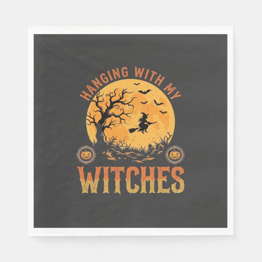 Mit meinen Hexen Halloween Serviette (Vorderseite)