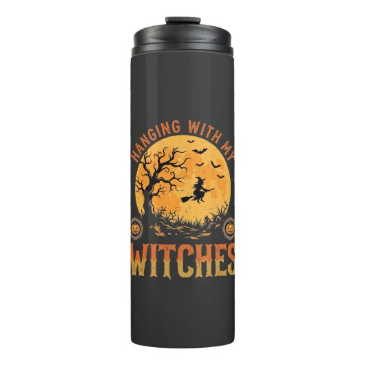 Mit meinen Hexen Halloween Thermosbecher (Vorderseite)