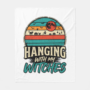 Mit meinen Hexen hängen Vintage Halloween-Shirt De Fleecedecke