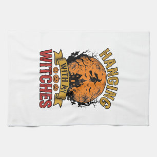 Mit meinen Hexen hängend Halloween Vintage-Shirt D Geschirrtuch