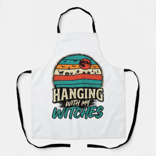 Mit meinen Hexen hängend Vintage-Halloween-Shirt D Schürze