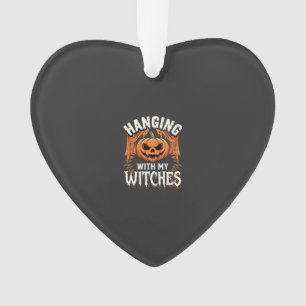Mit meinen Hexen hängender Halloween-Kürbis Ornament