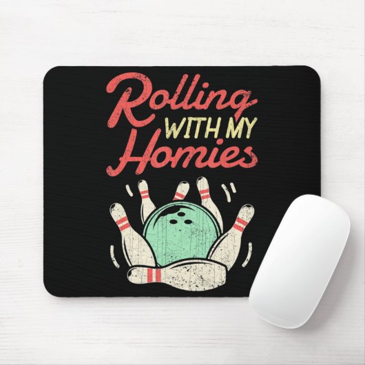Mit meinen Homies Bowling Bowlers Fun Gift Mousepad (Mit Mouse)