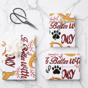 Mit meinen Hunden ist das Leben besser Geschenkpapier Set