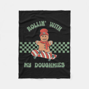 Mit meinen Kumpels Retro-Weihnachtsmann-Ska rollen Fleecedecke