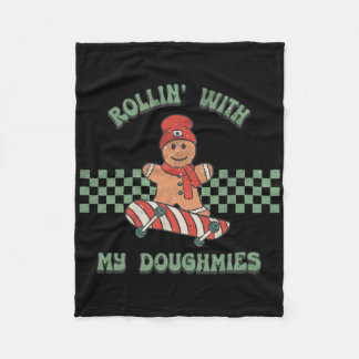 Mit meinen Kumpels Retro-Weihnachtsmann-Ska rollen Fleecedecke