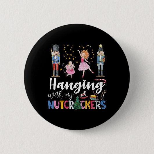 Mit meinen Nutcrackers Squad Weihnachtsballett Button (Vorderseite)