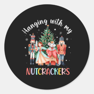 Mit meinen Nutcrackers Squad Weihnachtsballett Runder Aufkleber