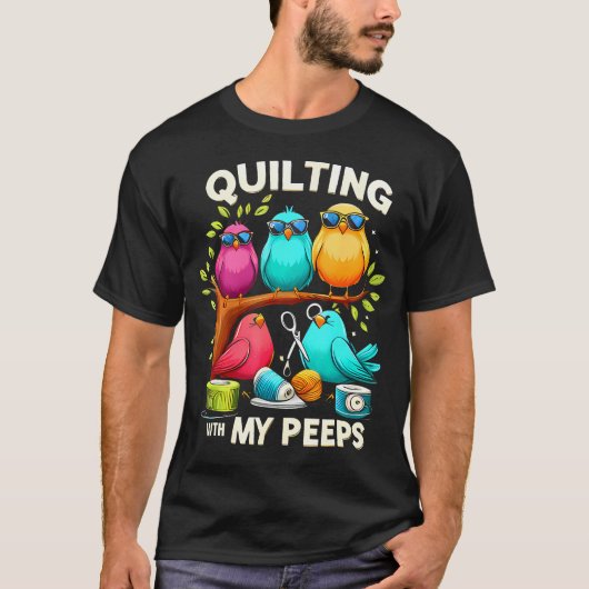 Mit meinen Pieps Funny Quilting T-Shirt (Vorderseite)